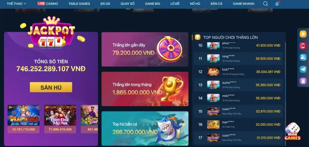 Kho game đa dạng trên ứng dụng